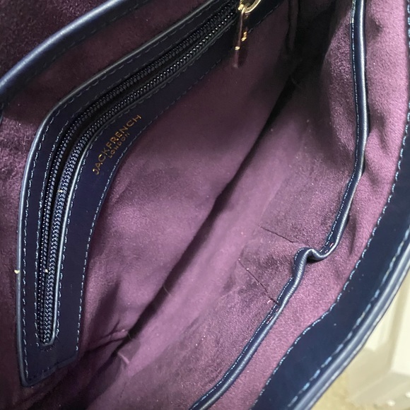 Jack French London Navy Leather Shoulder Bag - Picture 5 of 8